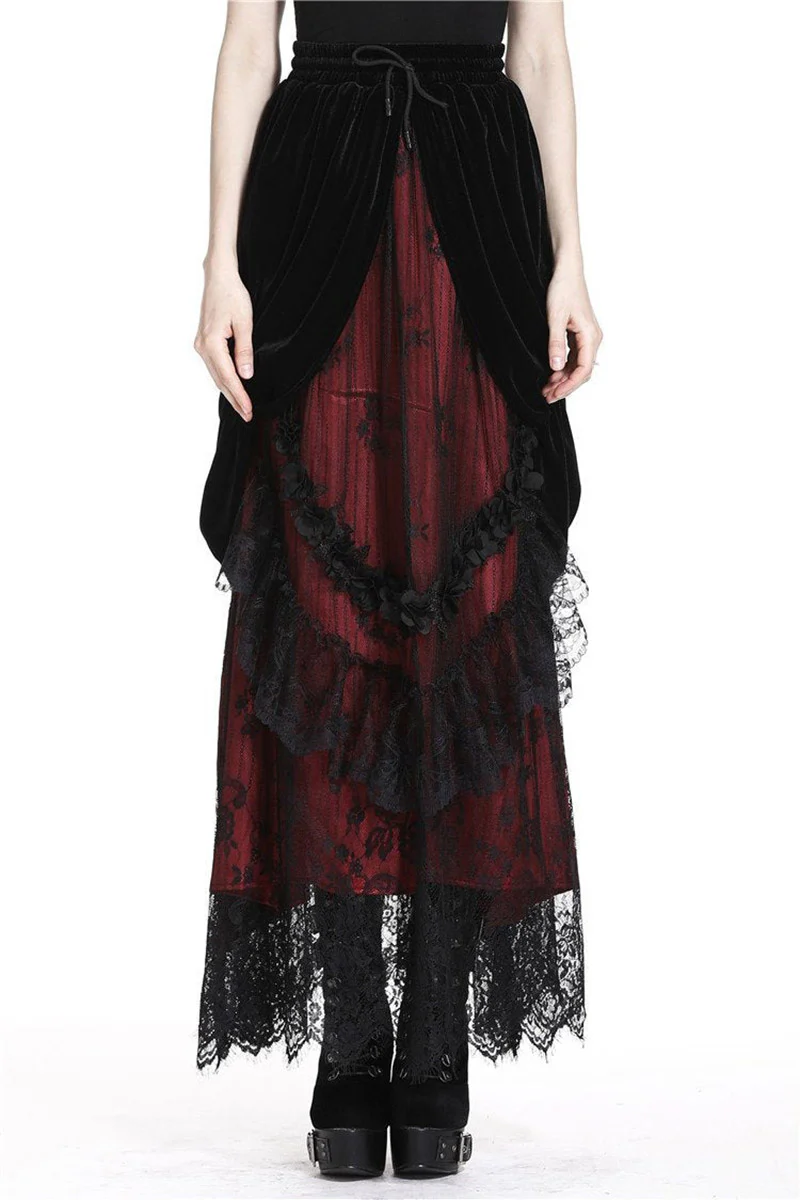 Victorian Goth Bustle Maxi Skirt - Image 3