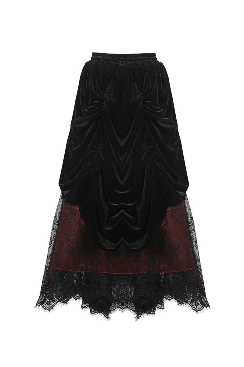 Victorian Goth Bustle Maxi Skirt - Image 6