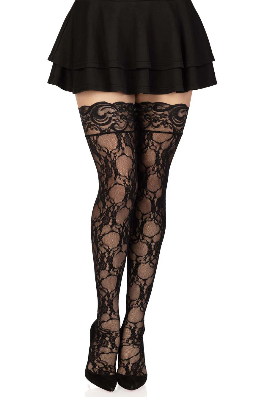 Victorian Goth Lace Thigh Highs