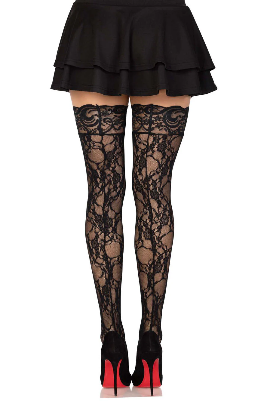 Victorian Goth Lace Thigh Highs - Image 3