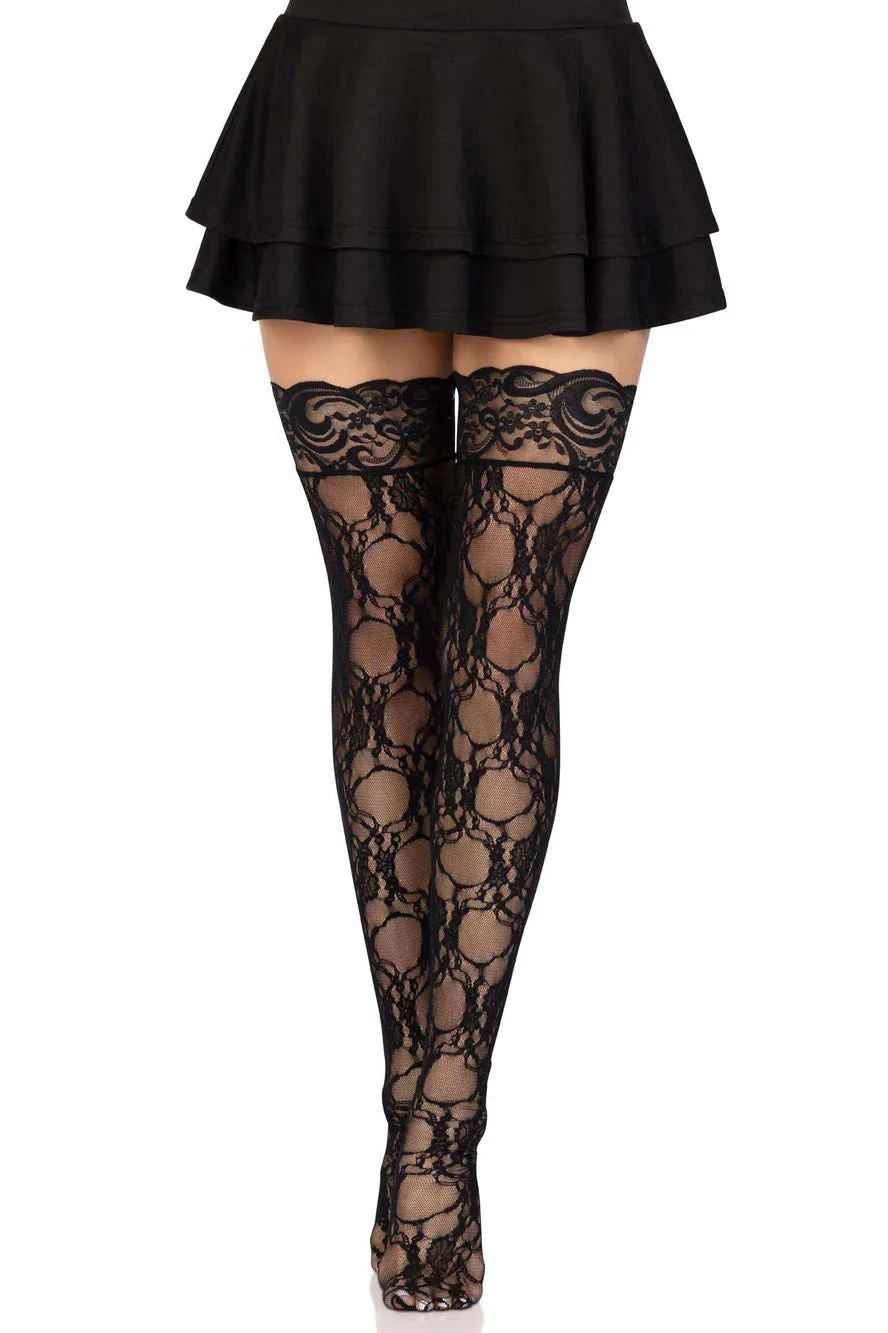 Victorian Goth Lace Thigh Highs - Image 4