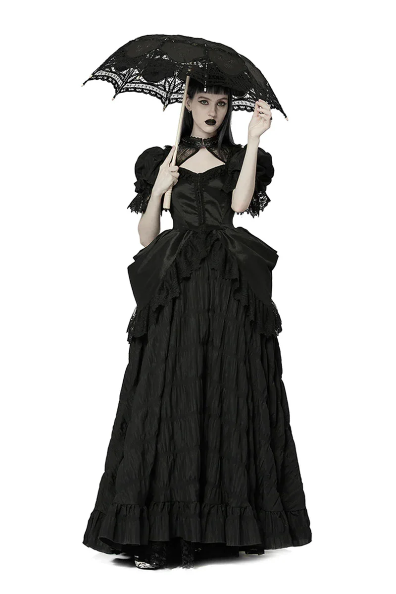 Victorian Mourning Bustle Dress - Image 2