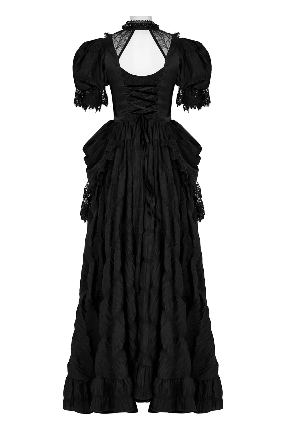 Victorian Mourning Bustle Dress - Image 6