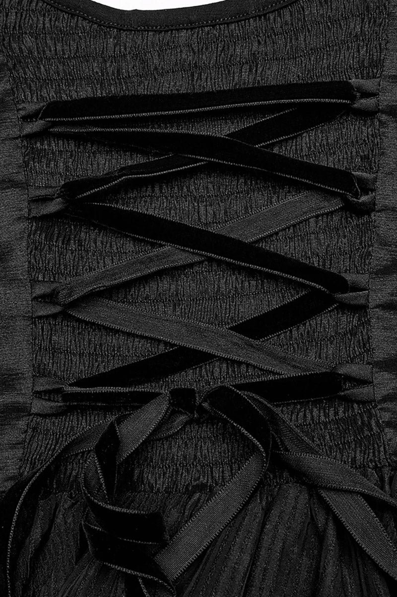 Victorian Mourning Bustle Dress - Image 8
