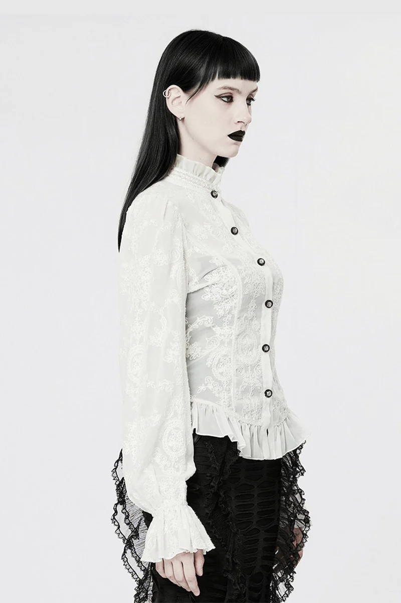 Victorian Tea Ruffled Top [Milk White] - Image 2