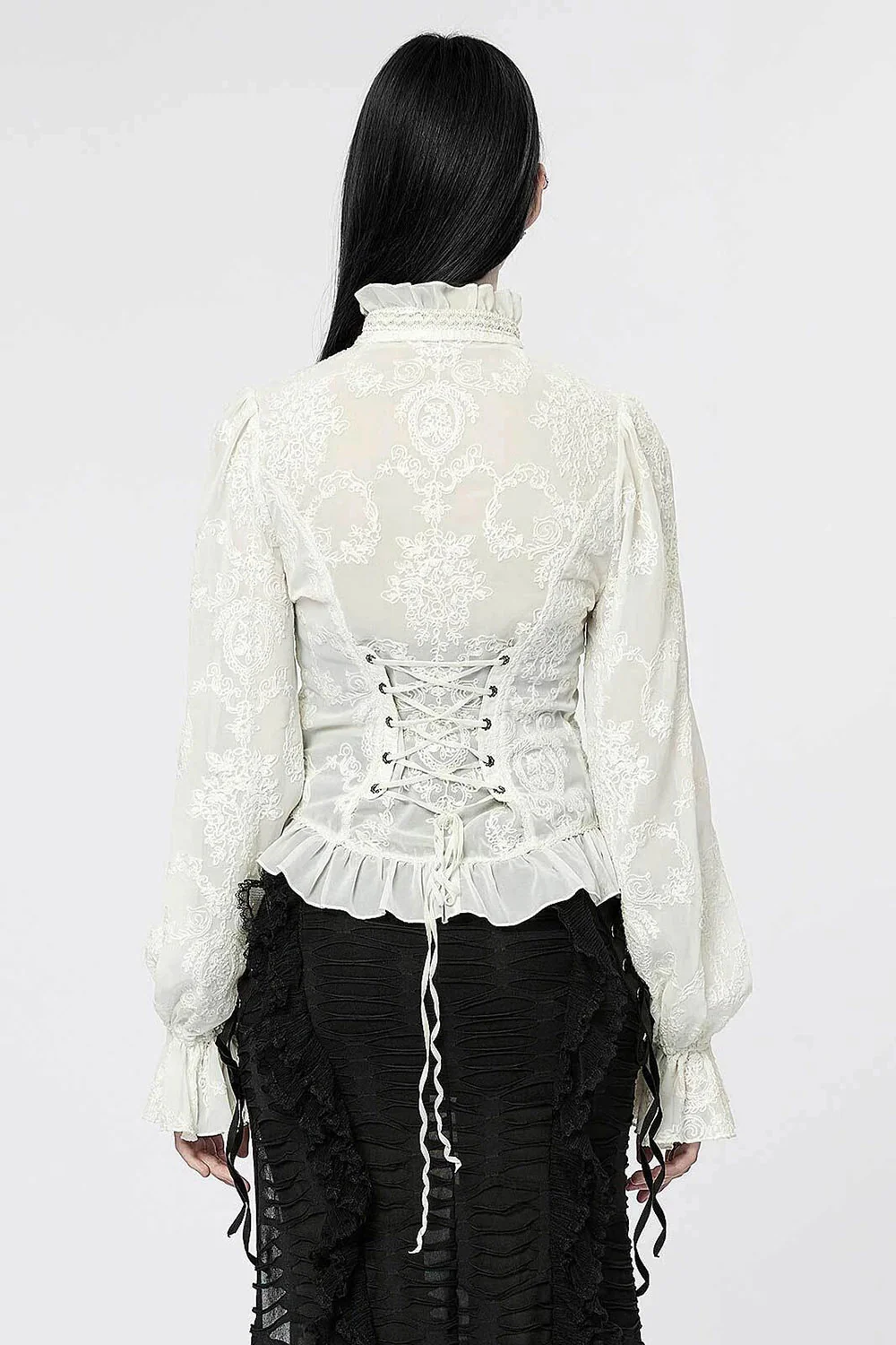 Victorian Tea Ruffled Top [Milk White] - Image 3