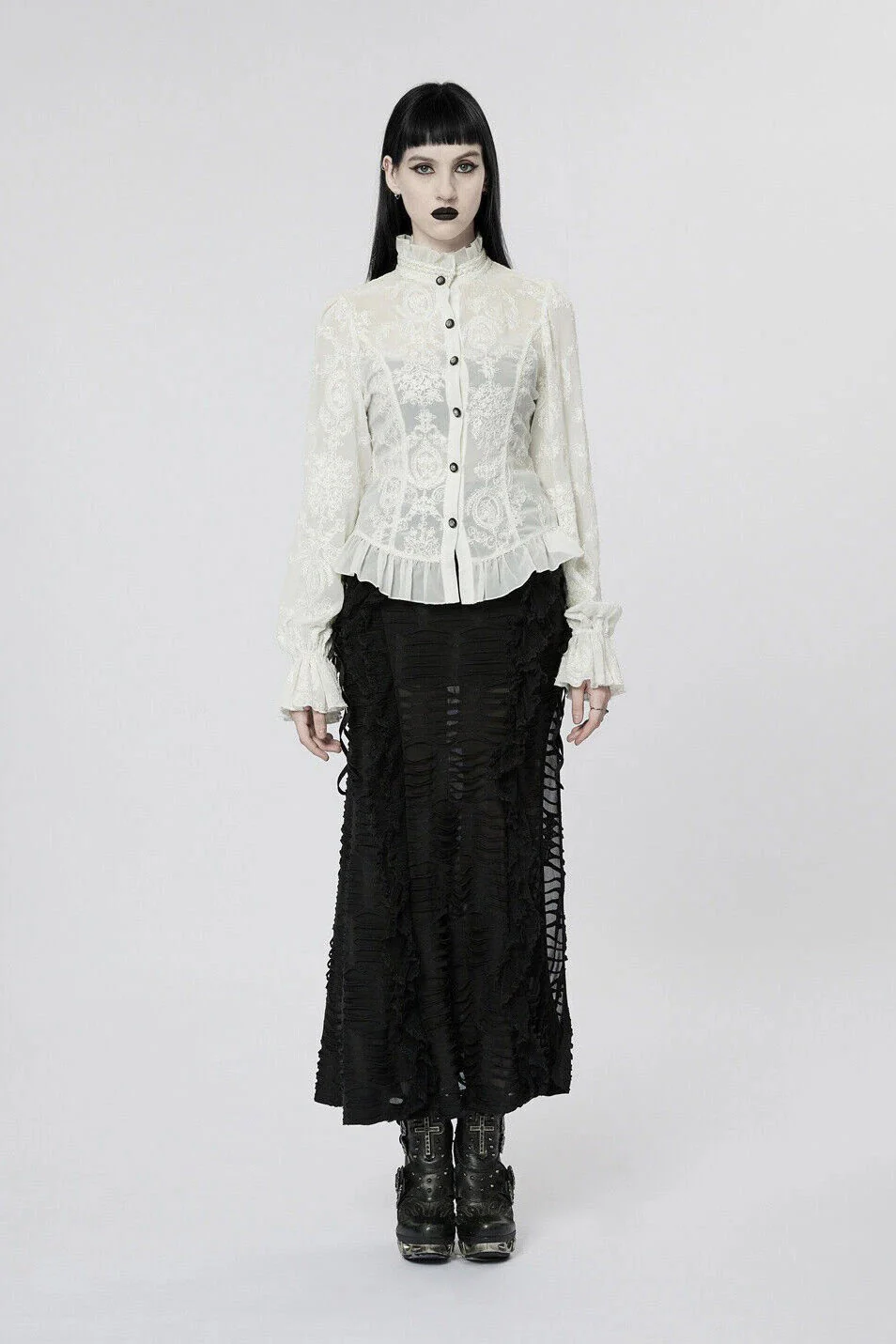 Victorian Tea Ruffled Top [Milk White] - Image 4