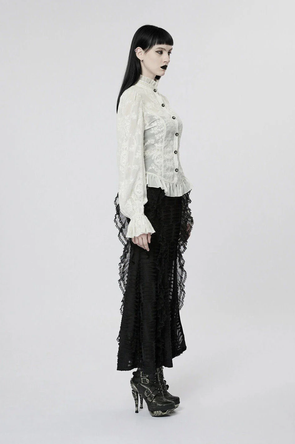 Victorian Tea Ruffled Top [Milk White] - Image 5