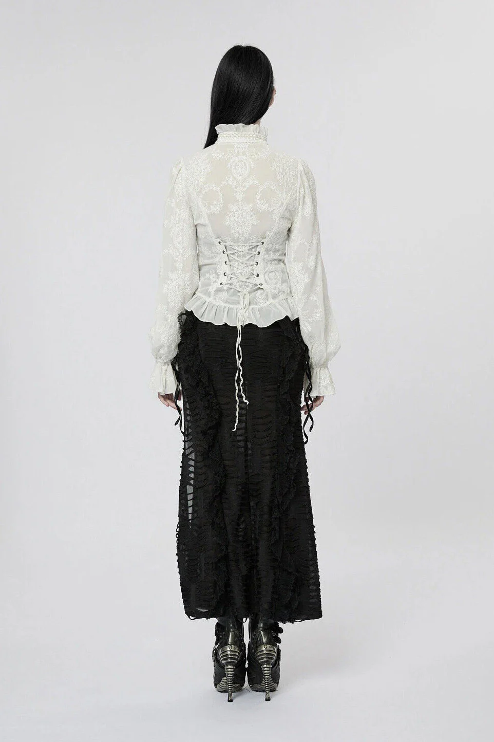 Victorian Tea Ruffled Top [Milk White] - Image 6
