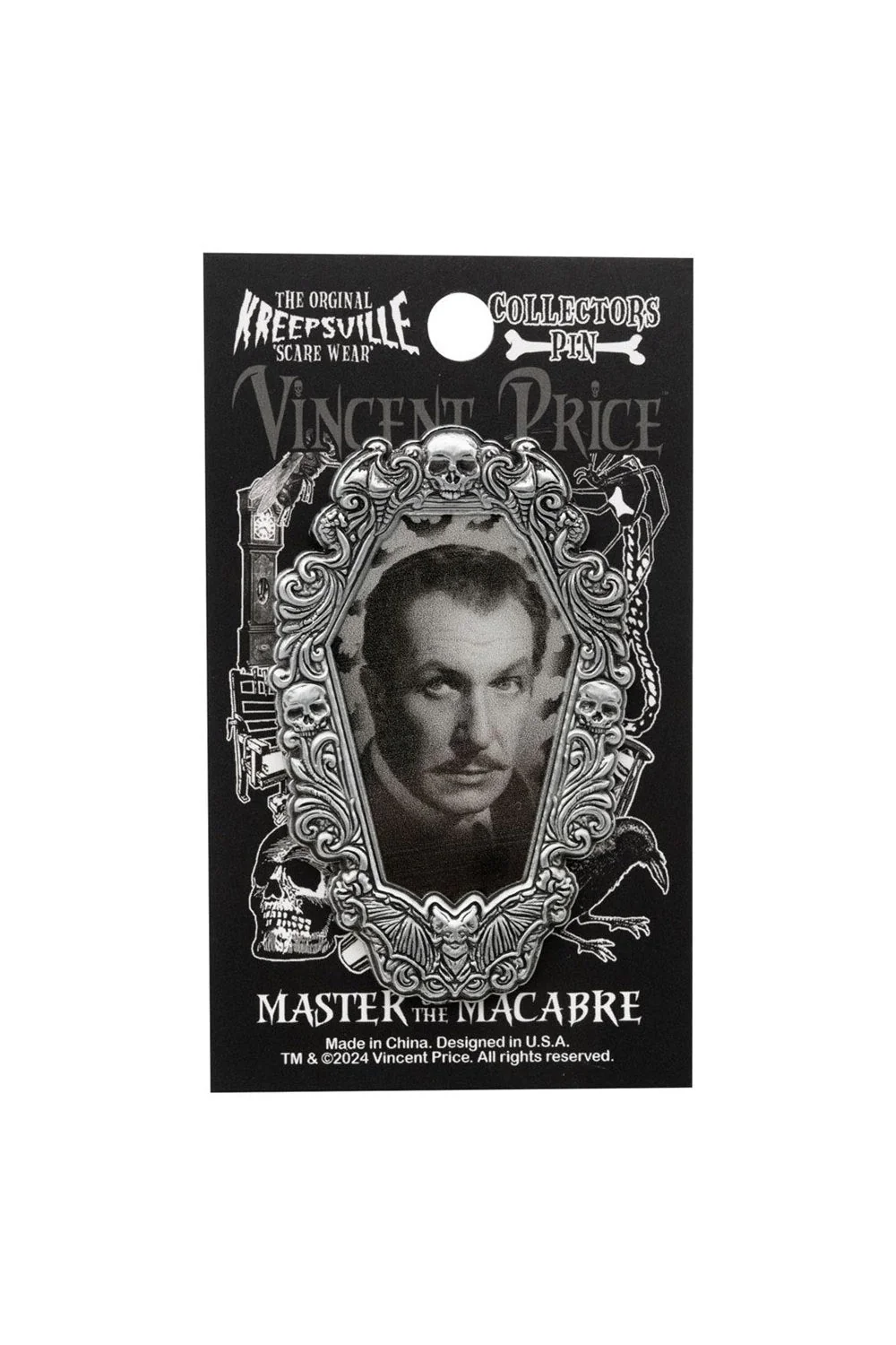 Vincent Price Gothic Frame Enamel Pin - Image 2