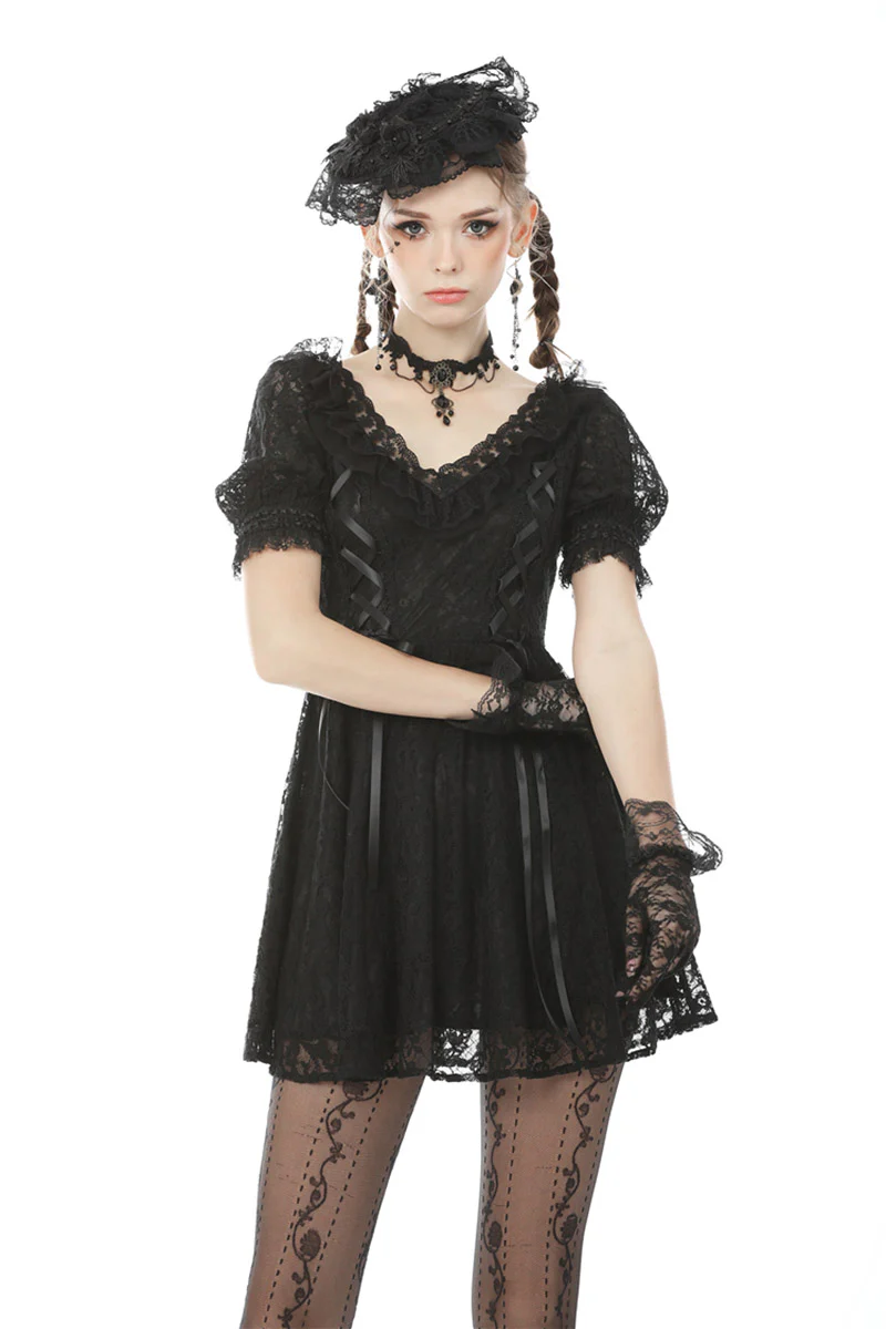 Vintage Goth Mini Dress - Image 5