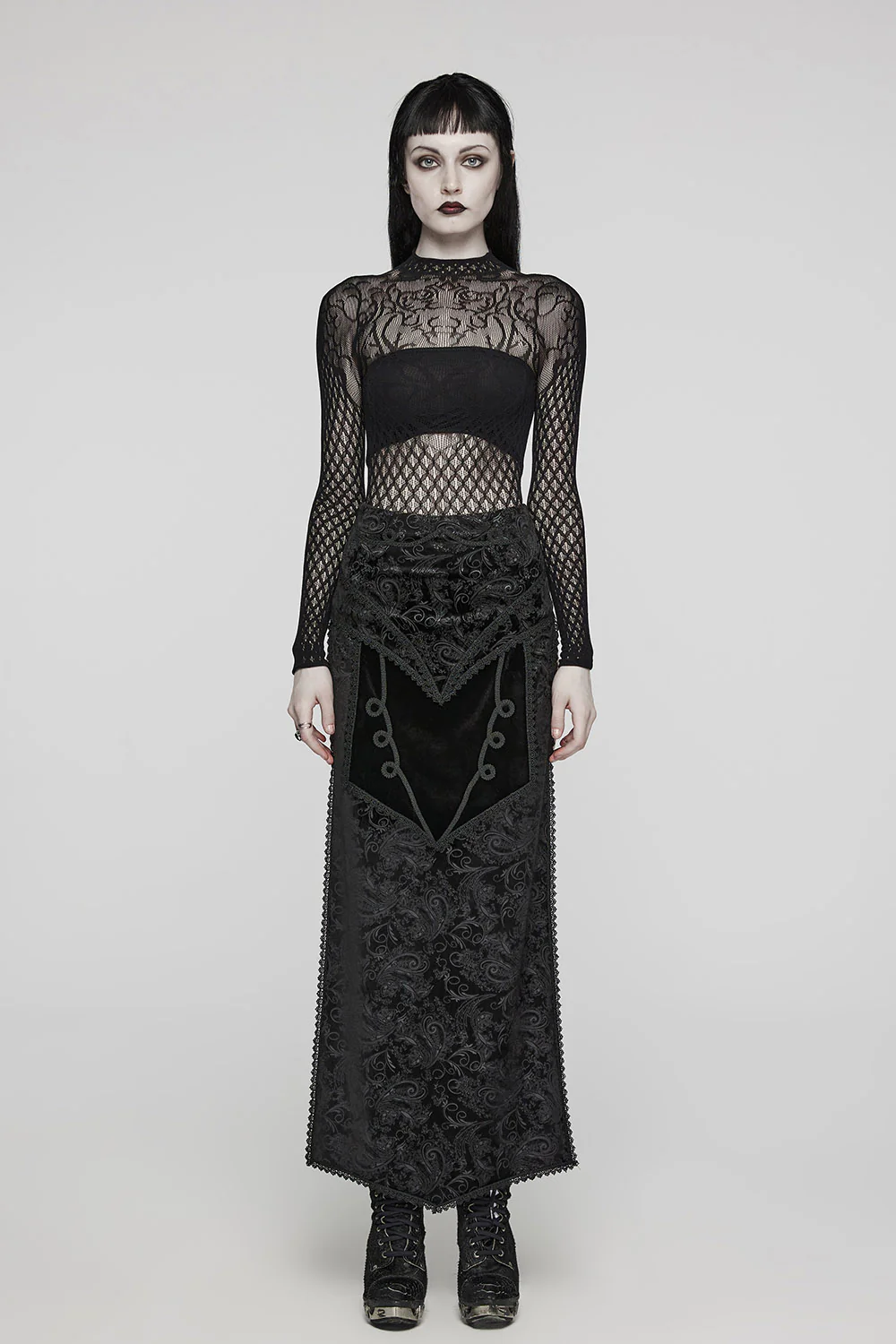 Vlad Velvet Leg Slit Skirt - Image 2