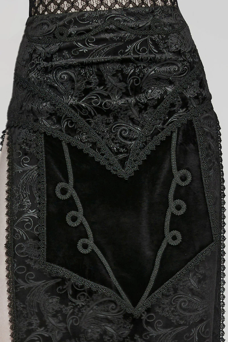 Vlad Velvet Leg Slit Skirt - Image 5