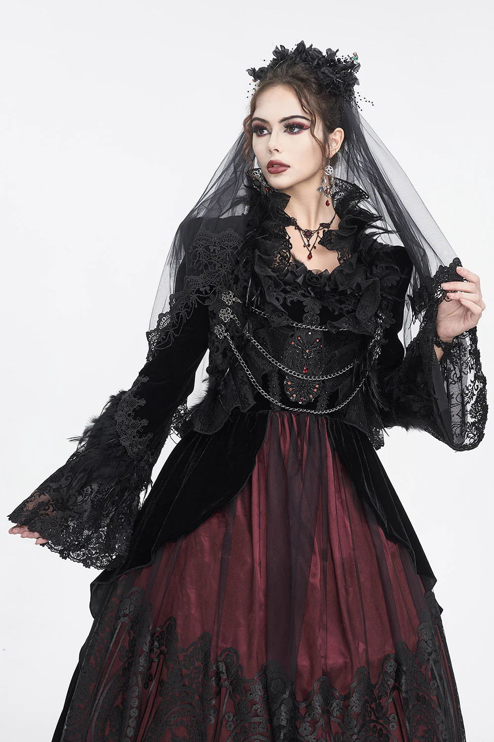 Vladimira Velvet Goth Jacket - Image 3