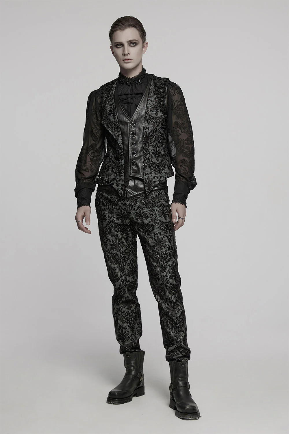 Vladmire Damask Vampire Goth Vest - Image 2