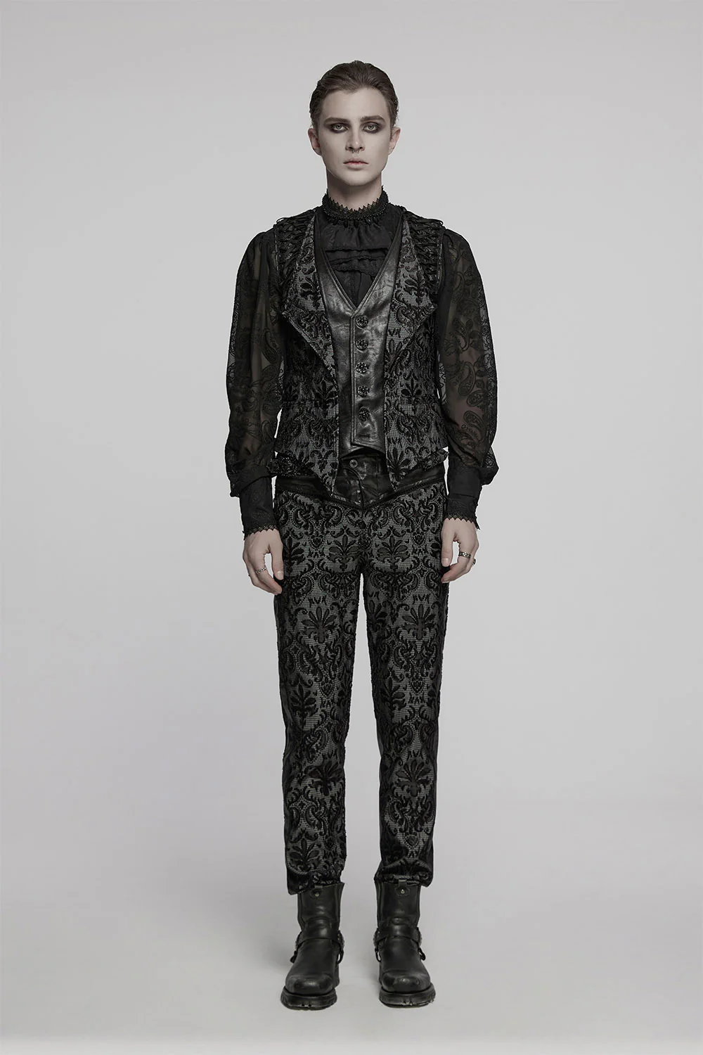 Vladmire Damask Vampire Goth Vest - Image 5