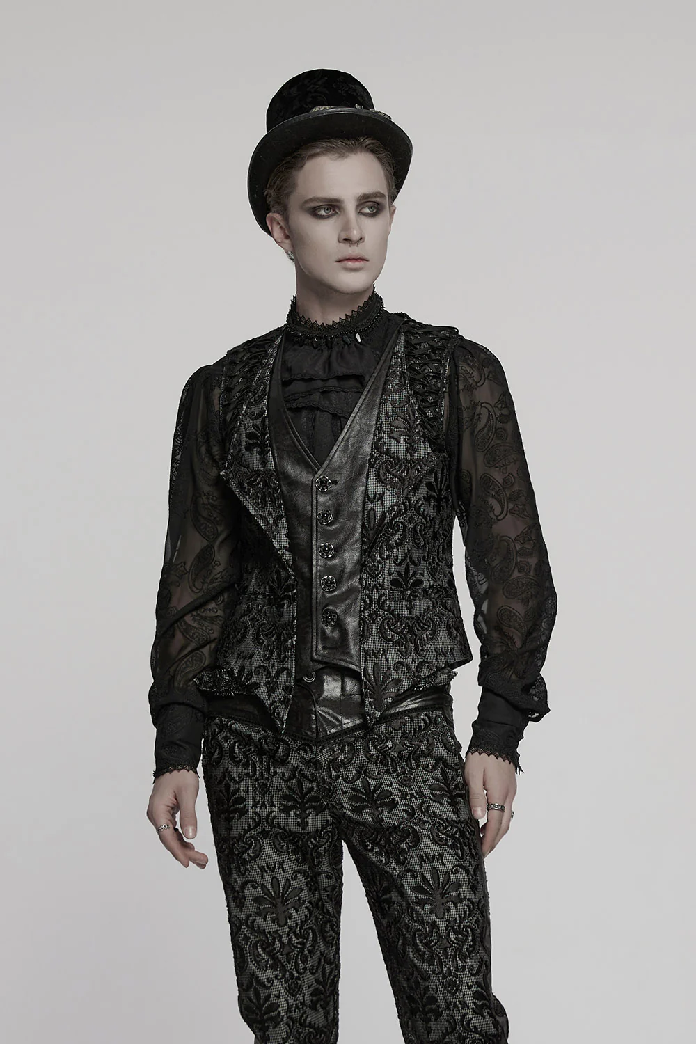 Vladmire Damask Vampire Goth Vest - Image 8