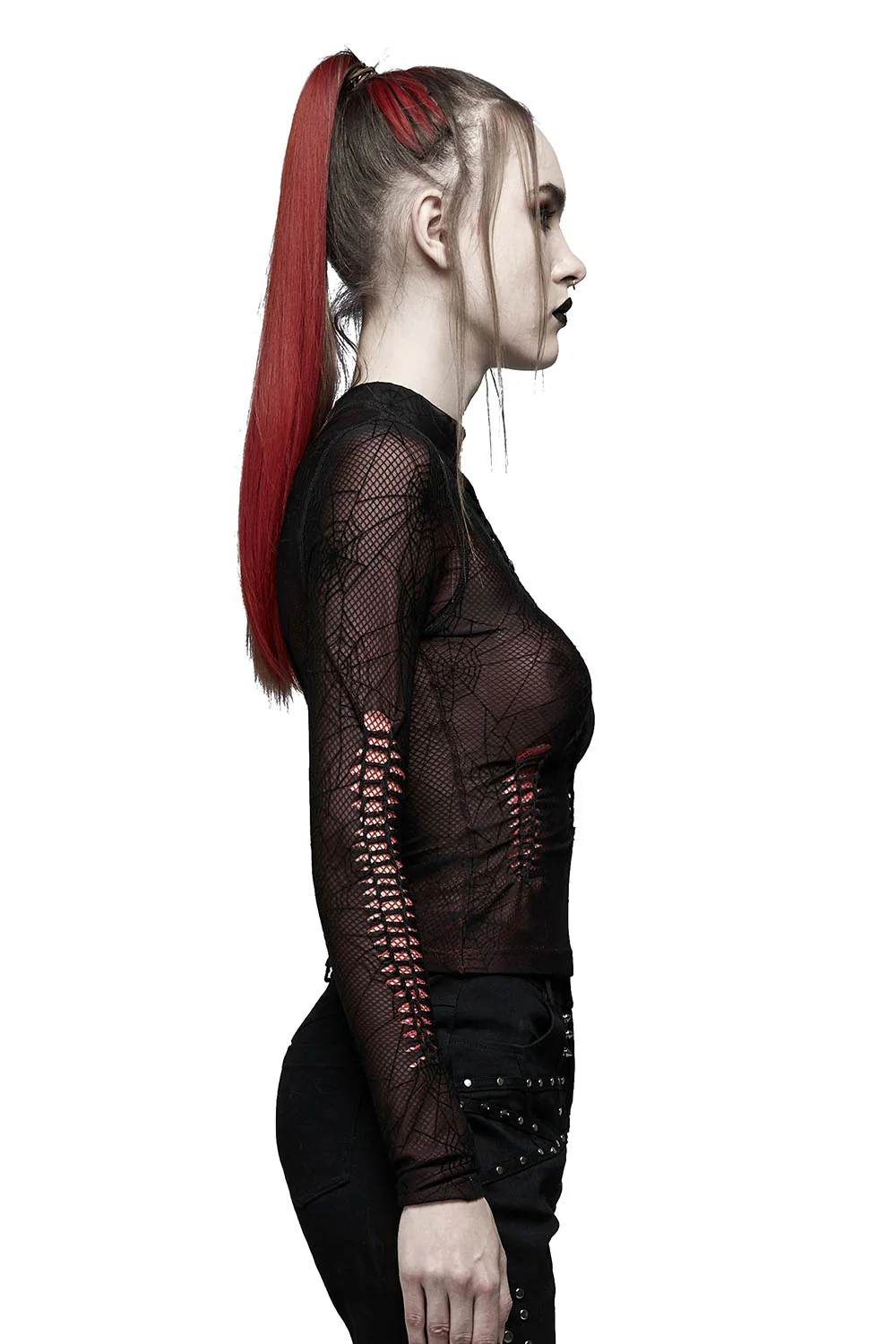 Weaving Webs Mesh Top [RED] - Image 2