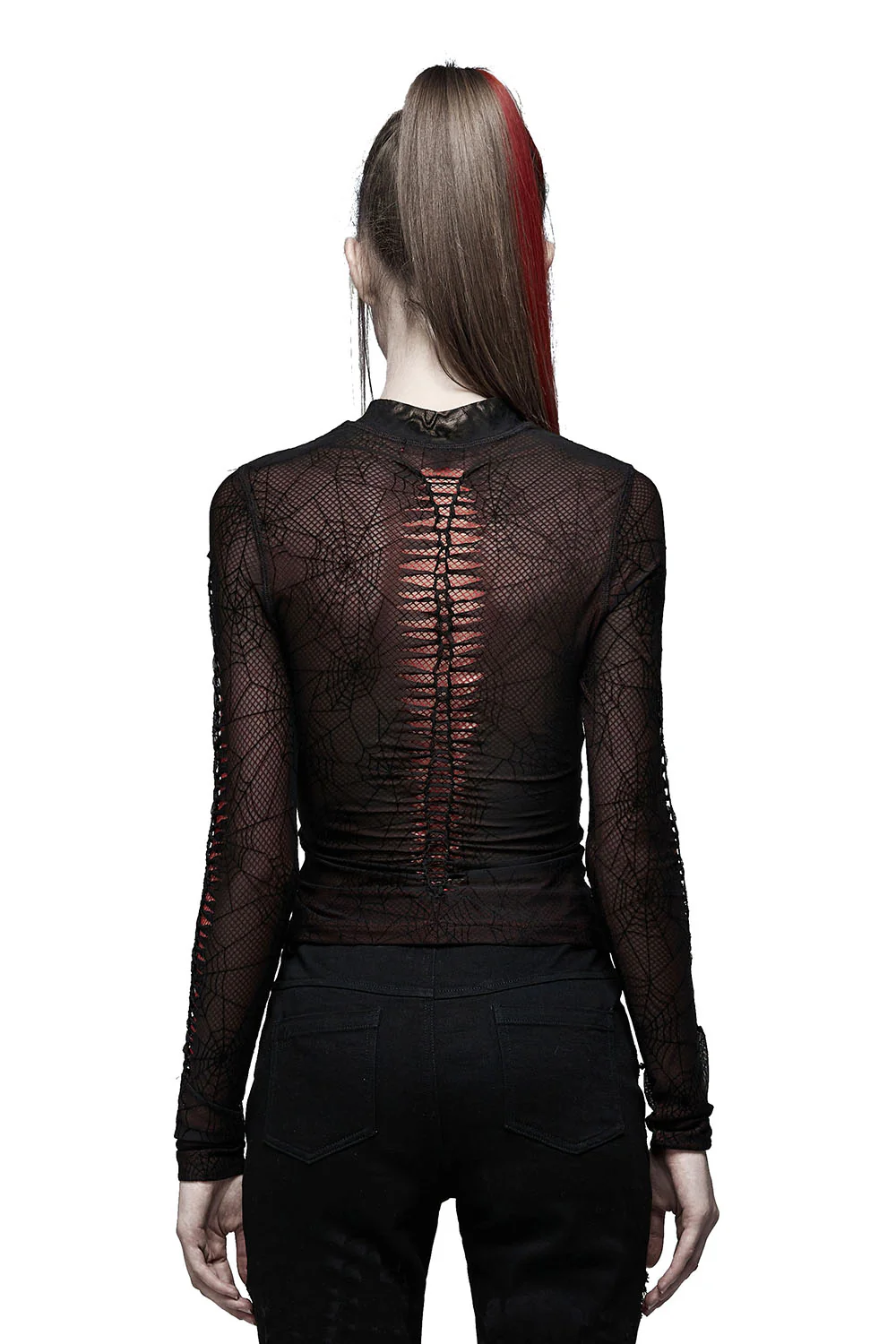Weaving Webs Mesh Top [RED] - Image 3