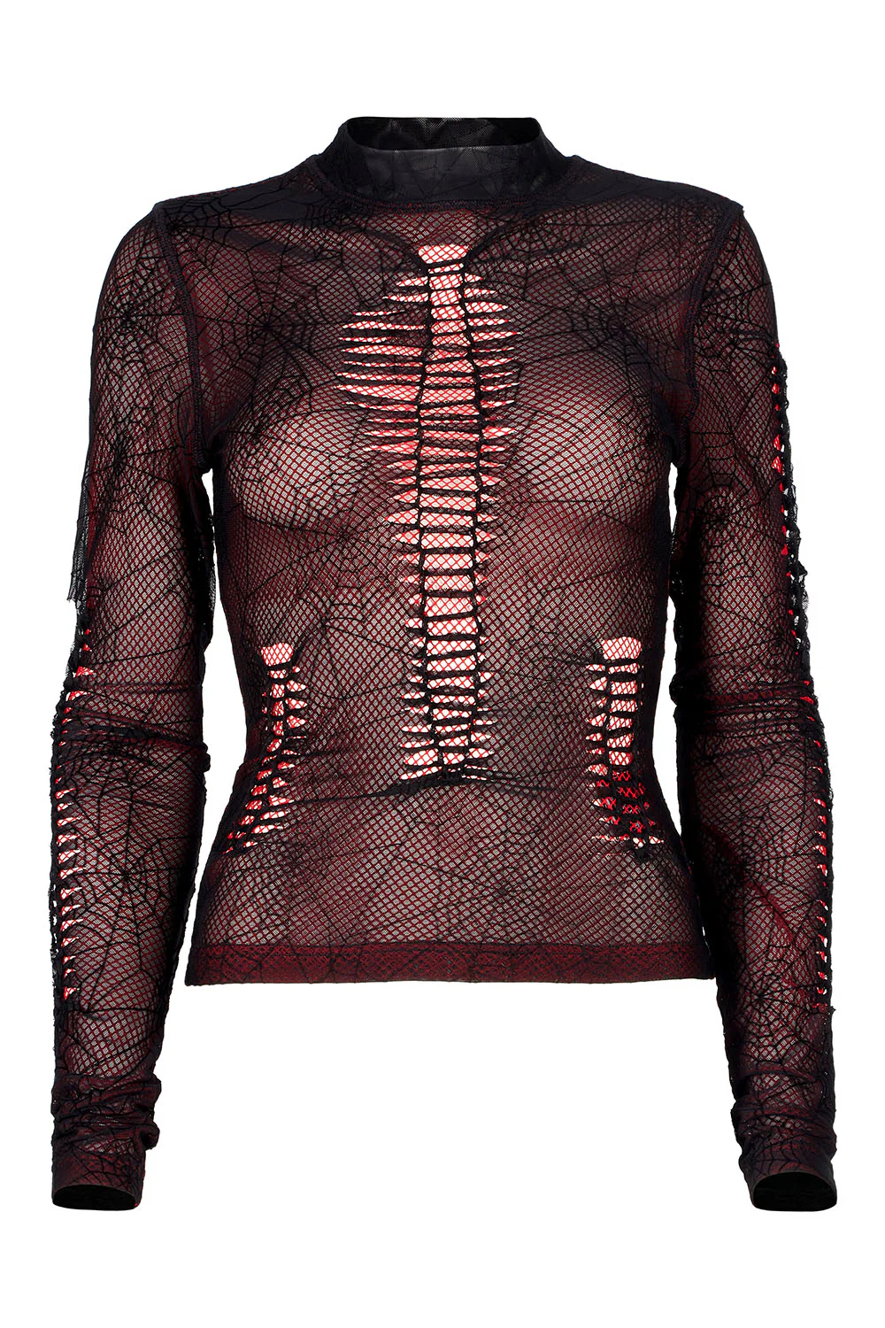 Weaving Webs Mesh Top [RED] - Image 5