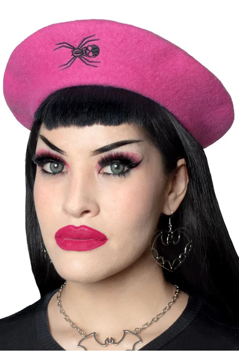 Web Beret Hat [PINK] - Image 2