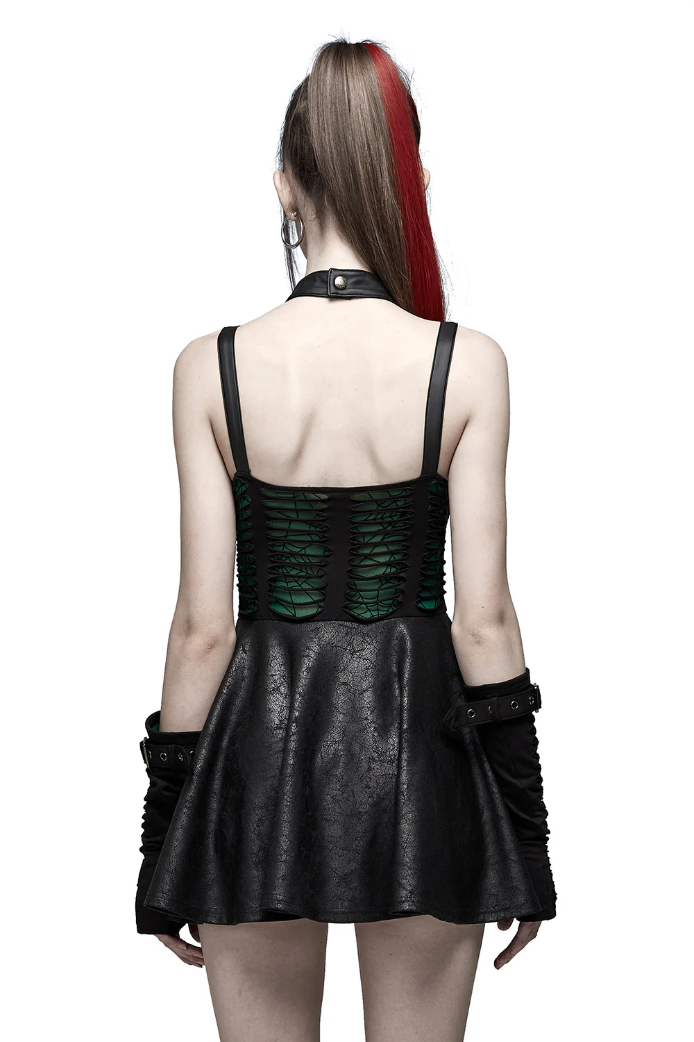 Webbed Skater Dress [GREEN] - Image 3