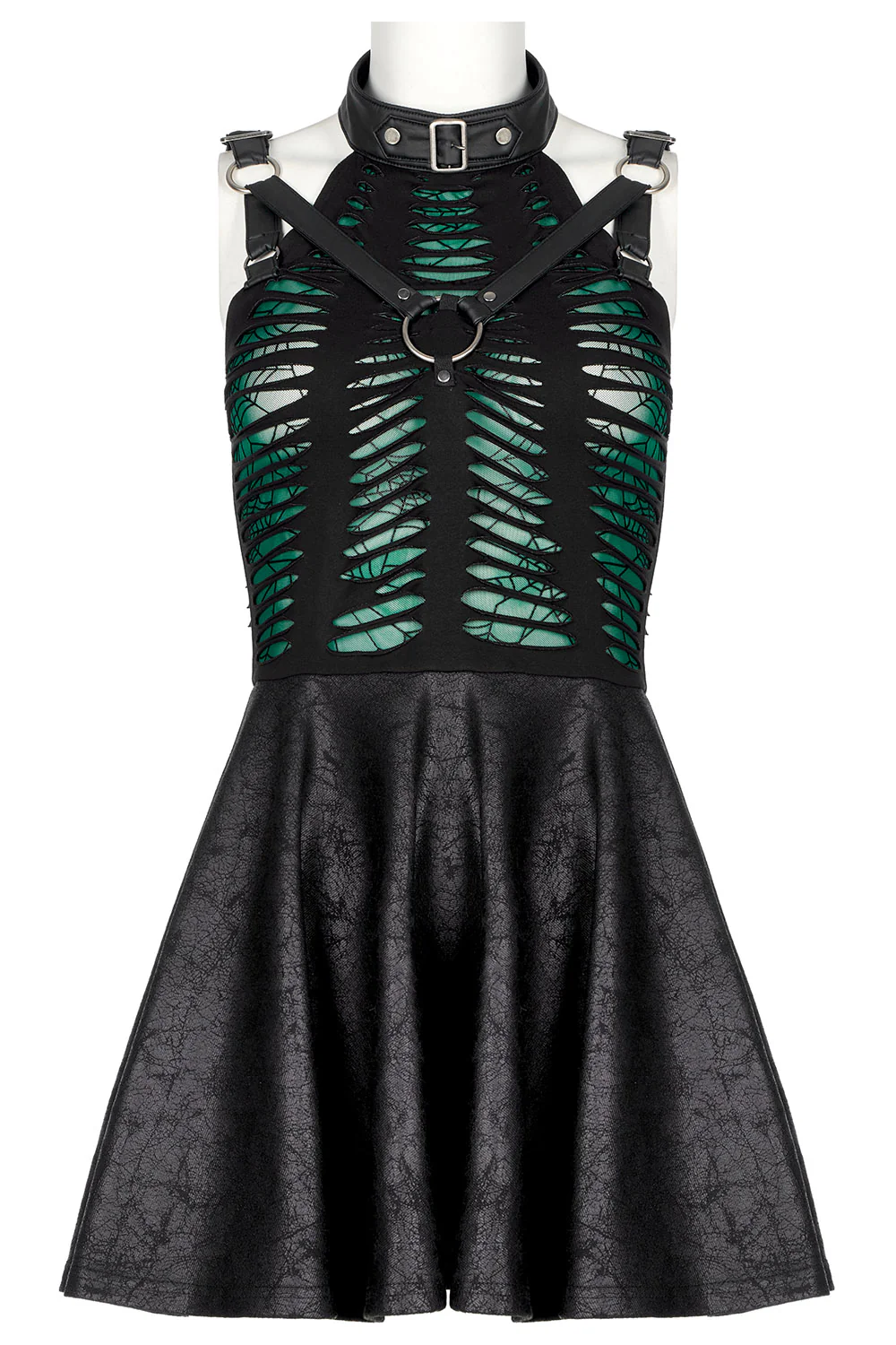 Webbed Skater Dress [GREEN] - Image 5