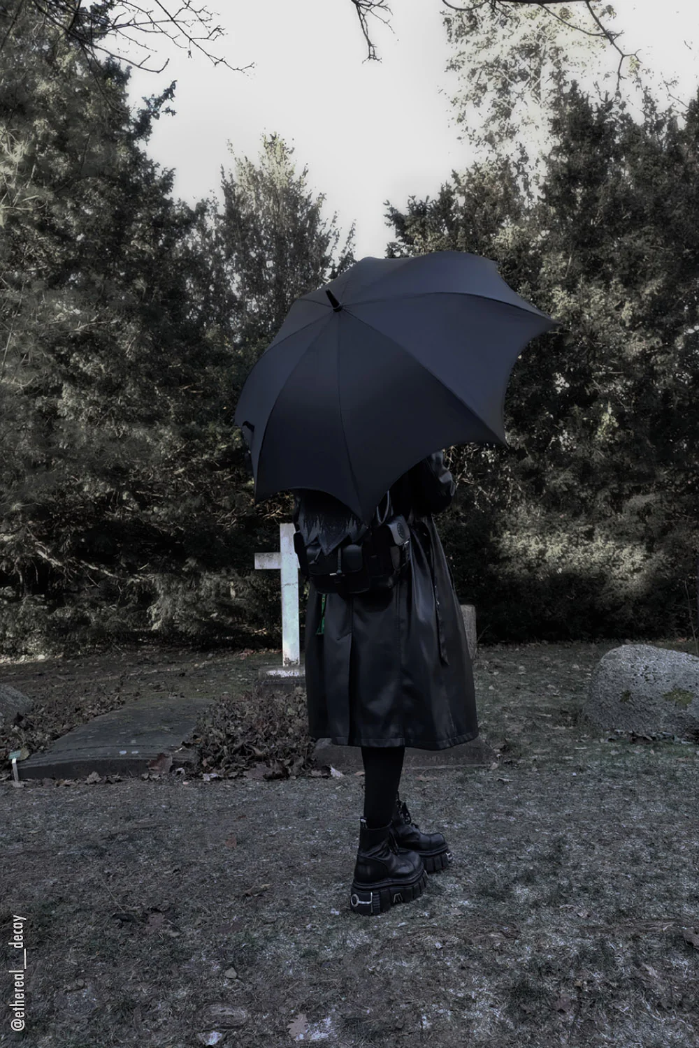 Wednesday Funeral Procession Umbrella [BLACK] - Image 9