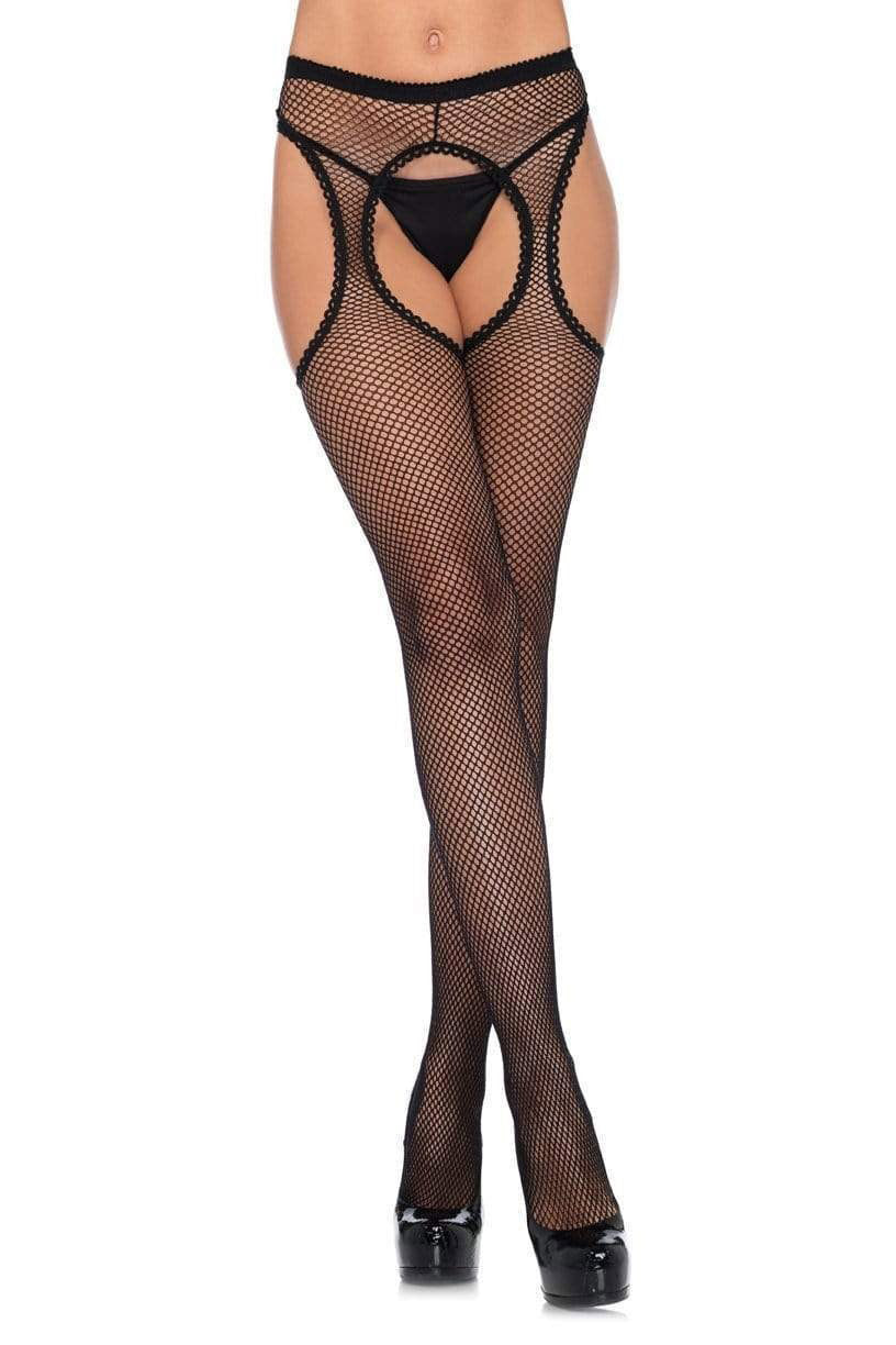 Wicked Cut Out Fishnet Suspender Tights