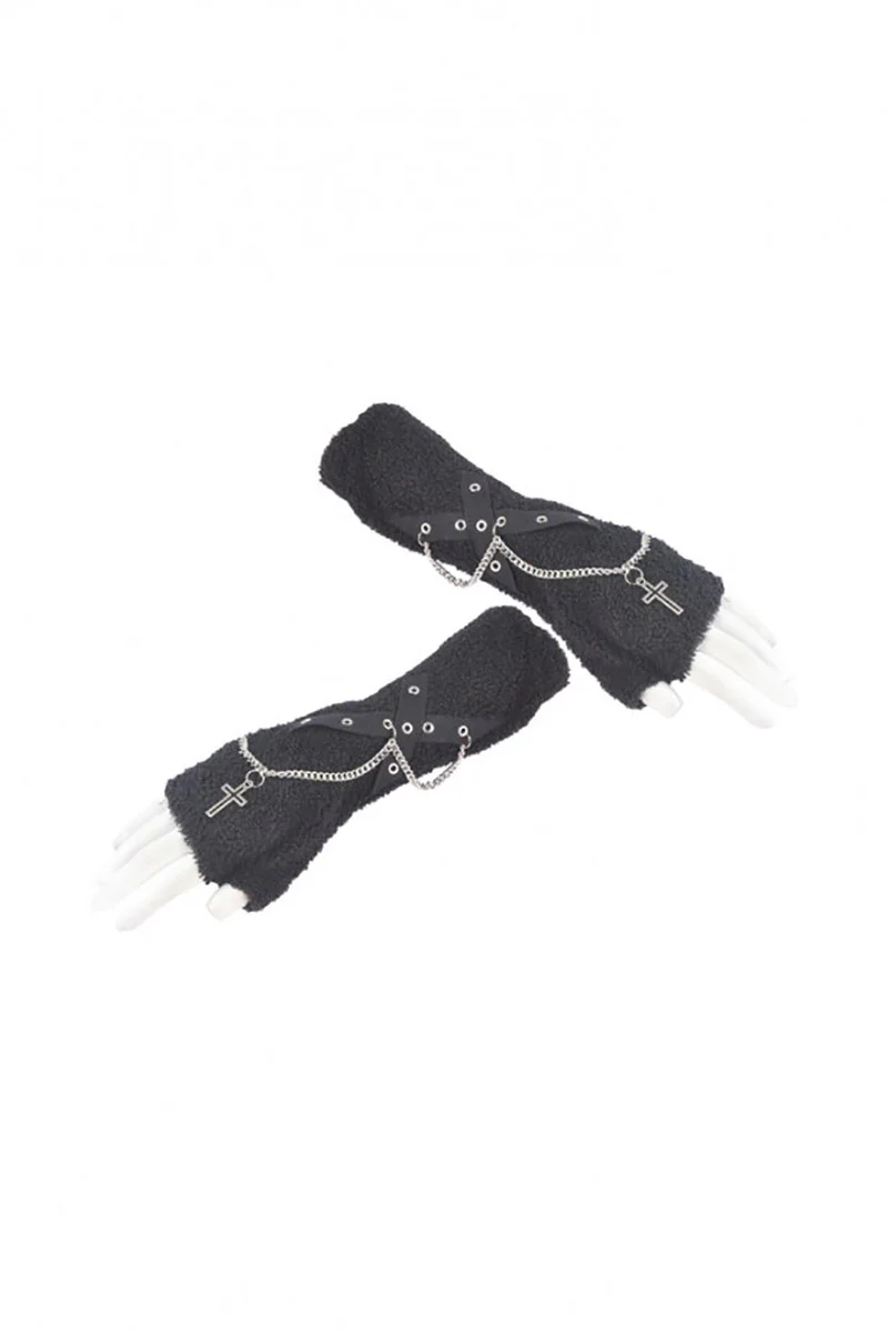 Wooly Grunge Goth Arm Warmers - Image 2