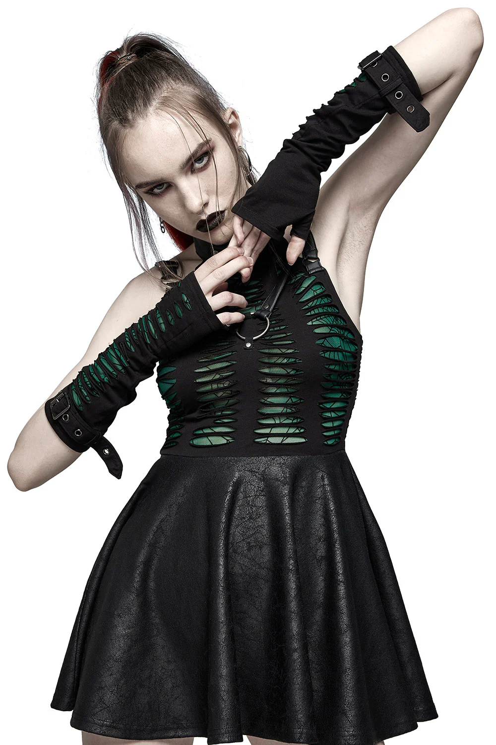 Woven Webs Emerald Armwarmers [GREEN] - Image 2