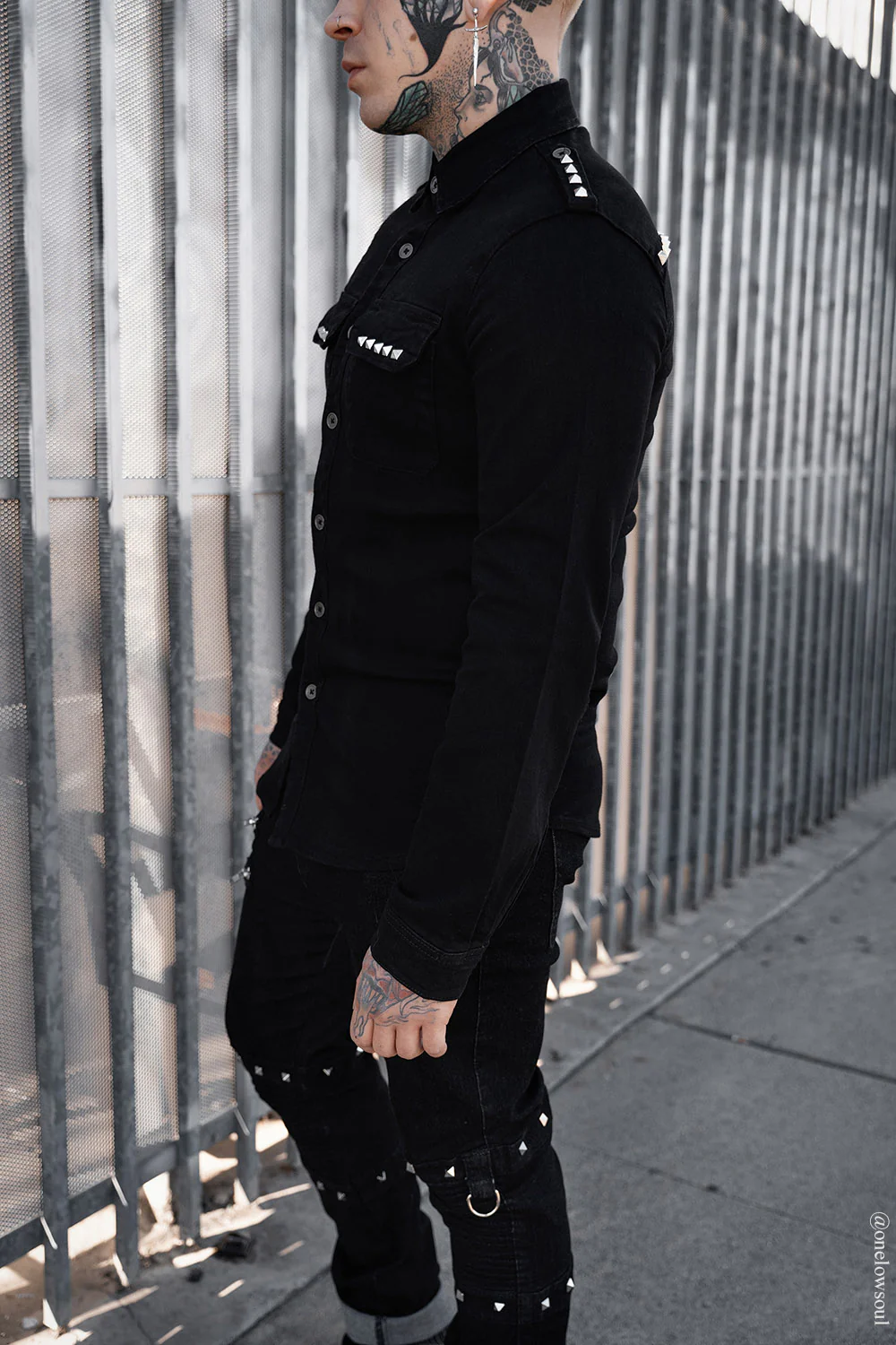 Wreckage Studded Shoulder Shirt - Image 4
