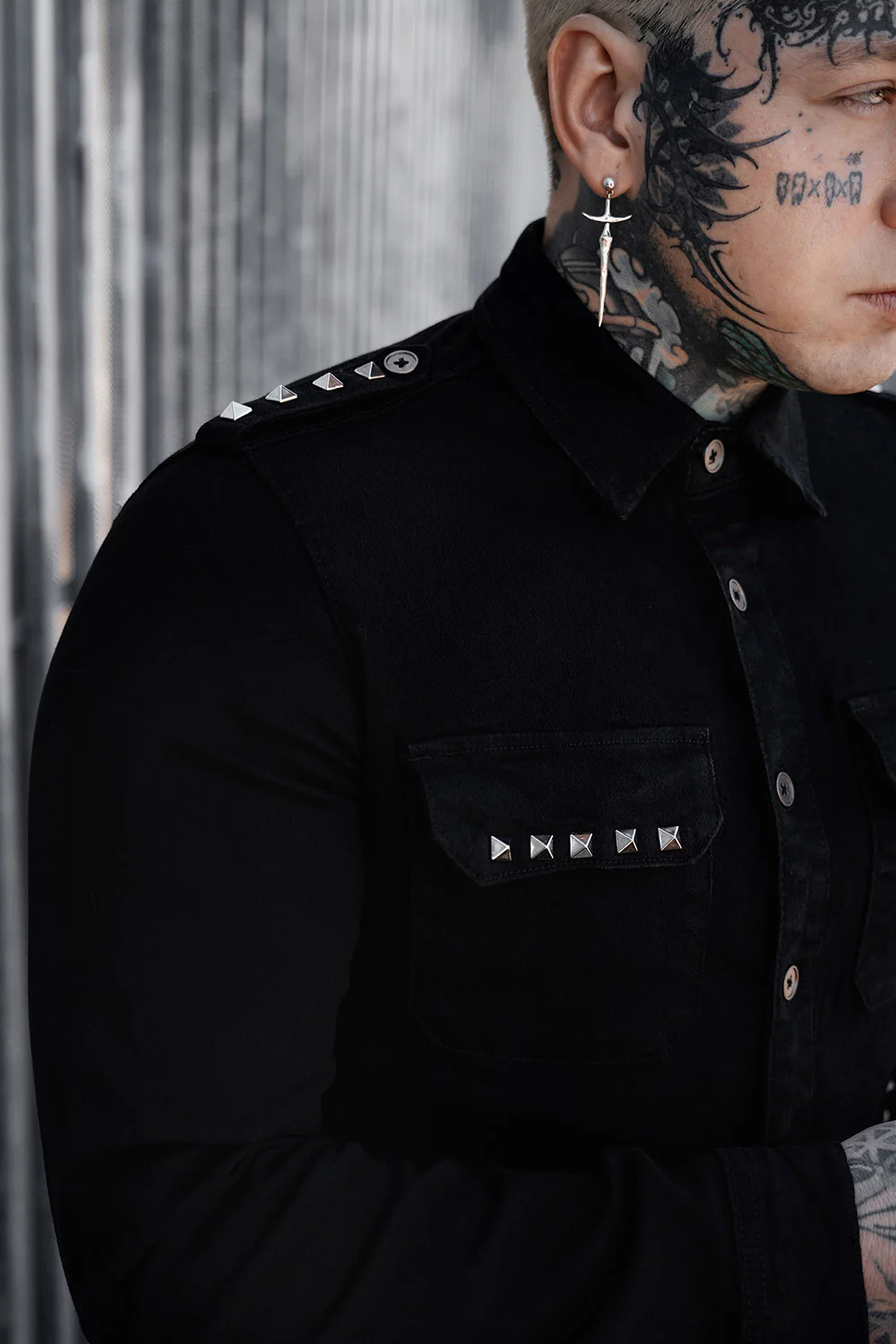 Wreckage Studded Shoulder Shirt - Image 5