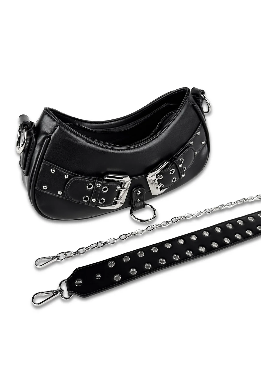 Y2K Convertible Double Belt Shoulder Bag - Image 3