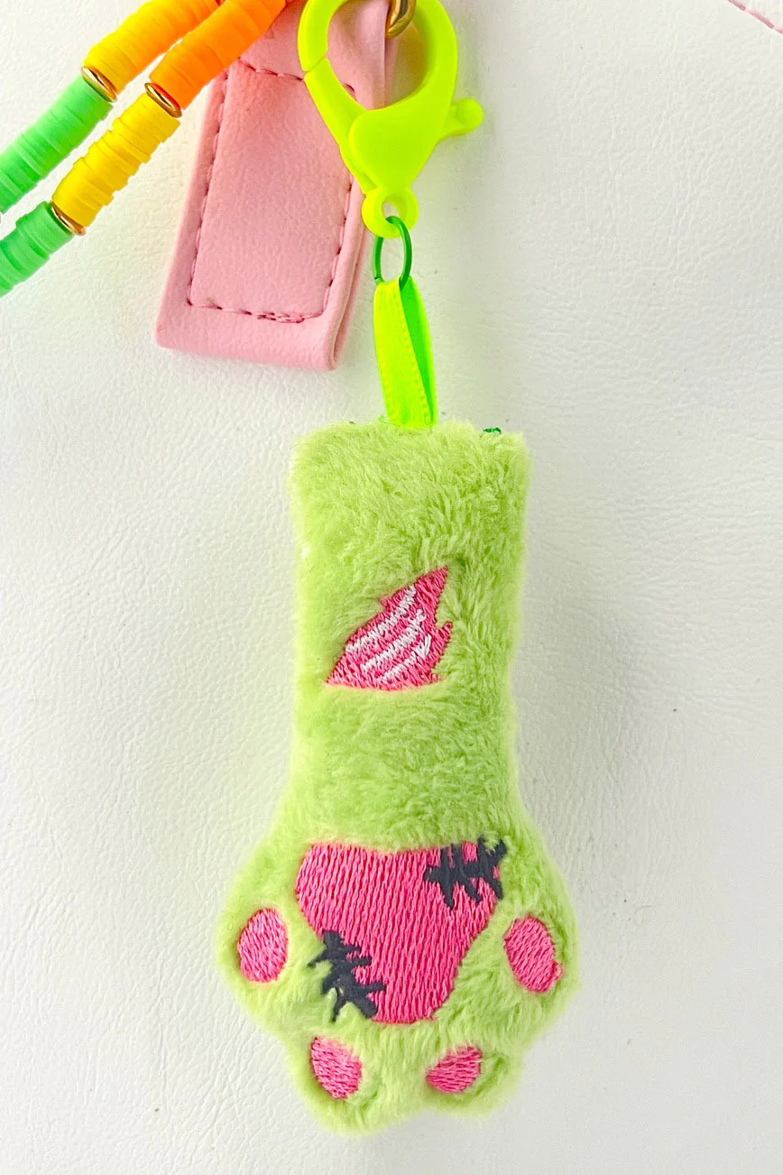 Zombie Cat Paw Bag Charm Keychain [Green] - Image 2