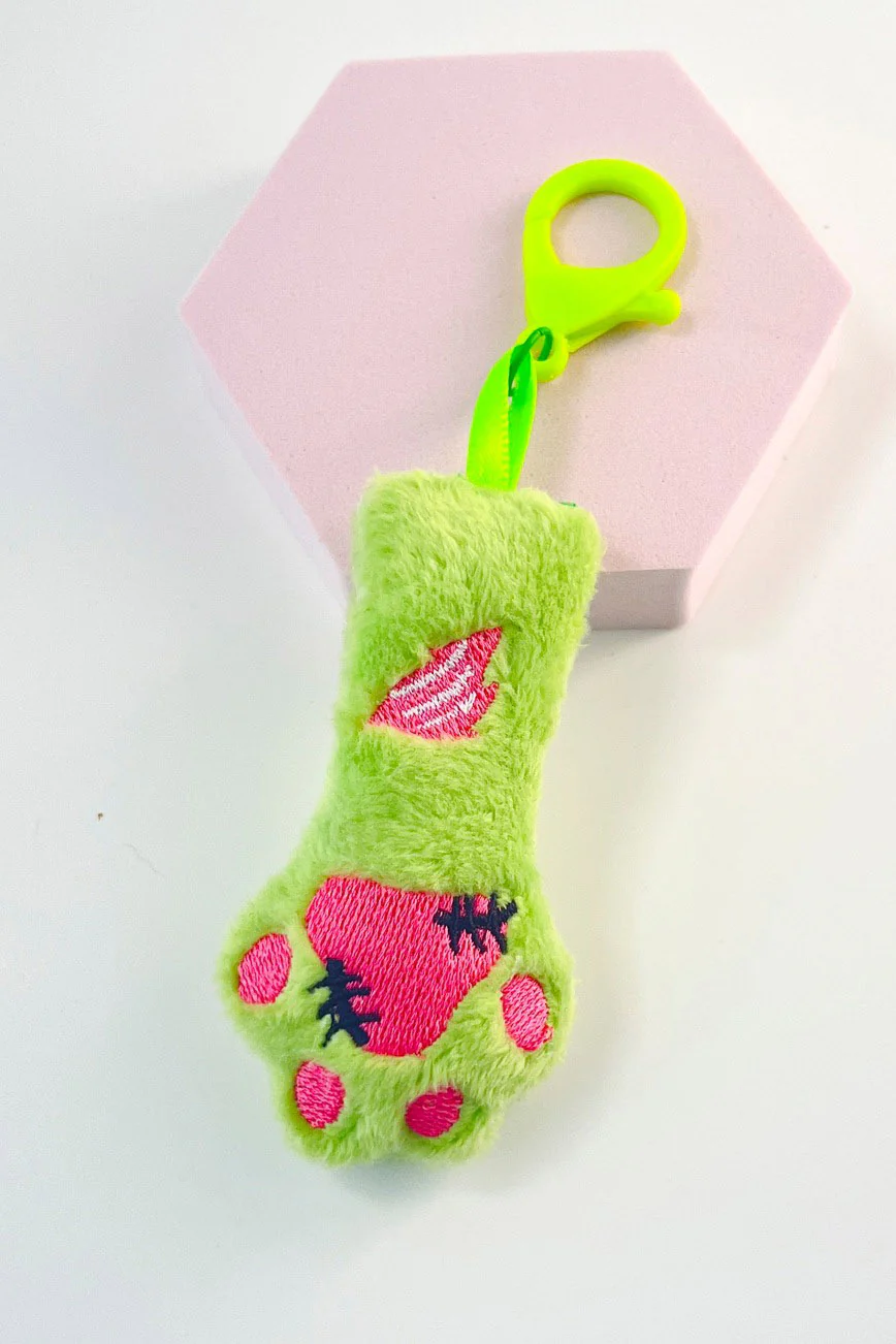 Zombie Cat Paw Bag Charm Keychain [Green] - Image 3
