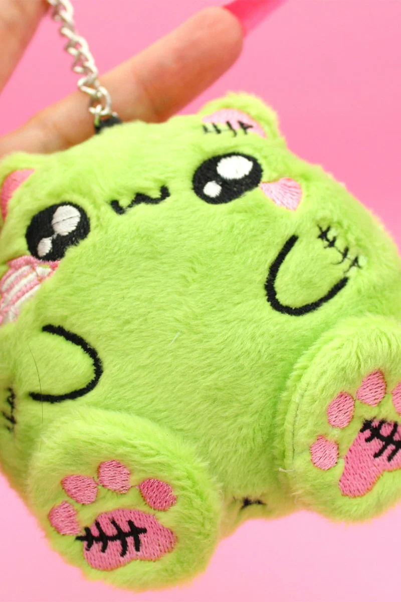 Zombie Fat Cat Plush Bag Keychain - Image 3