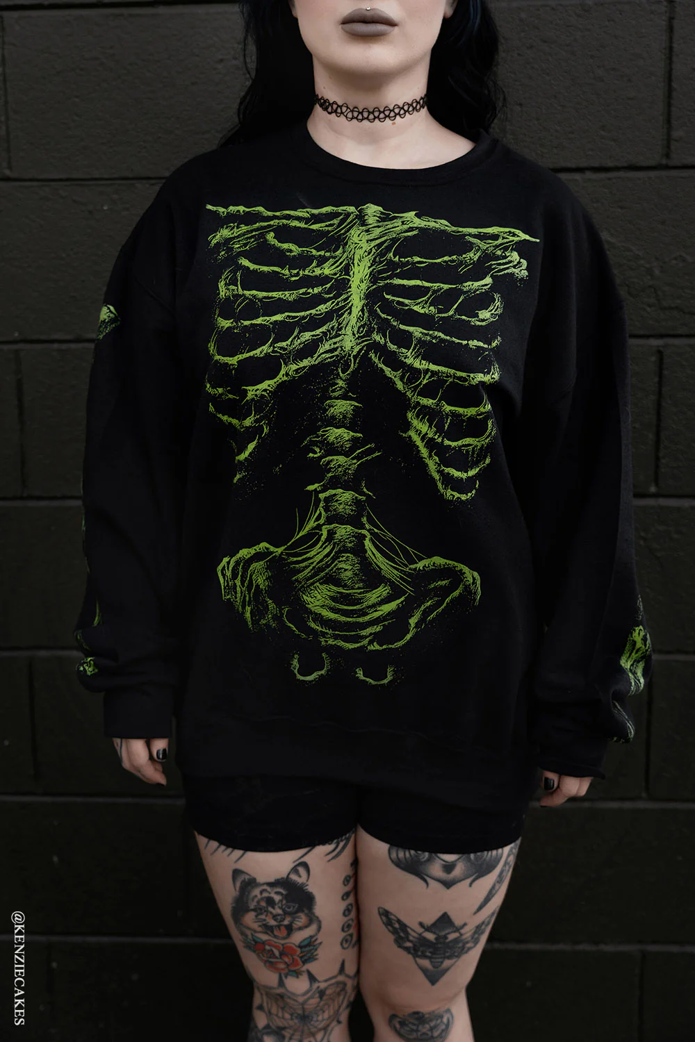 Zombie Rot Skeleton Sweatshirt [Monster Green] - Image 4