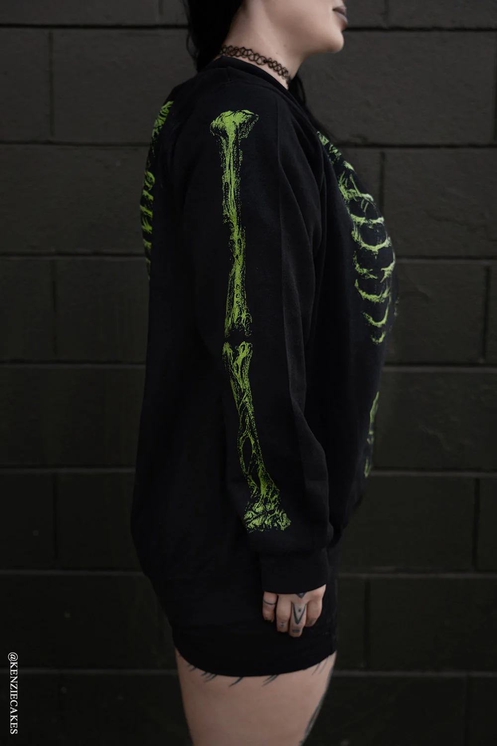 Zombie Rot Skeleton Sweatshirt [Monster Green] - Image 5